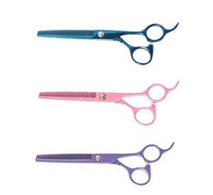 Tijeras de Peluquería Profesionales Metálicas en Azul, Rosa y Morado con Tensión Ajustable - Product Image 6