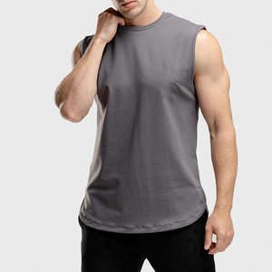 เสื้อกล้ามออกกำลังกายผู้ชายไซส์ใหญ่ ผ้าฝ้ายหนานุ่ม ระบายอากาศได้ดี สไตล์วินเทจ ล้างสีแบบแอซิดวอช ขายส่ง - Product Image 3
