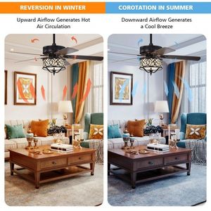 Ventilatore da soffitto retrò leggero da 52 pollici con pale reversibili - Product Image 5
