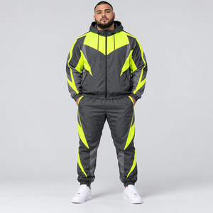 Survêtement coupe-vent pour homme de qualité supérieure, en tissu polyester lisse, coupe confortable, design sportif, couleurs et logo personnalisables - Product Image 1
