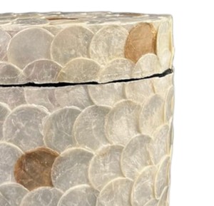 Boîtes en nacre, récipients élégants en coquille naturelle incrustée avec couvercle assorti pour l'organisation de bureau - Product Image 3