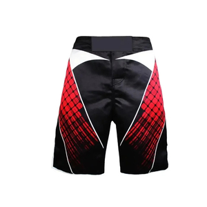 Short de bain pour homme à motif géométrique rouge, noir et blanc, séchage rapide, taille élastique, décontracté - Product Image 2