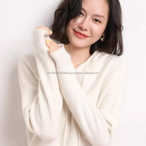 Pull à capuche en tricot épais d'hiver 100% coton de luxe pour homme, brodé, uni, teint - Product Image 3