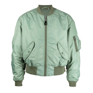 Chaqueta Bomber Negra de Satén para Hombre, Cuello Alto, Cierre de Cremallera, Estilo Casual, Color Sólido, Logotipo en la Manga Izquierda, Temporada Otoño 2026 - Product Image 2