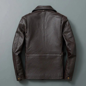 Abrigos Largos de Cuero Genuino al por Mayor para Hombre, Chaqueta de Invierno Negra de Primera Calidad, Estilo Gabardina, Corte Entallado - Product Image 4