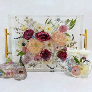 Ensemble de sous-verres de plateau de service en résine plaqué à la main à 3 niveaux en bois de haute qualité personnalisé Restaurant à domicile Occasions alimentaires indiennes - Product Image 4