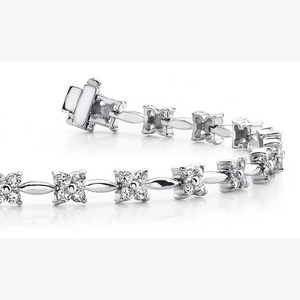 Sparkling Prong <b>Set</b> Round 4.40 Carats Tennis Bracelet White LAB - GROWN l Earth Mined Diamond - Product Image 3