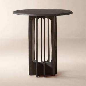 Contemporary Bar <b>Table</b> Architectural Slat Base Solid Top Design Sturdy Structure <b>Space</b> <b>Saving</b> Statement for Modern Interiors - Product Image 3
