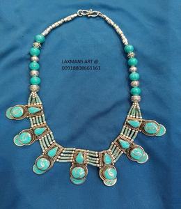 New Model Tibetan <b>Stone</b> Beaded Mala Necklace Trendy Tibetan Design Necklace From India Beaded Fashion Tibetan Necklace Wholesale - Product Image 2