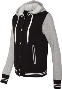 Blouson bomber à capuche pour homme en tissu de laine, col montant, fermeture éclair, construction sans couture, streetwear, coupe classique, chaleur hivernale - Product Image 2