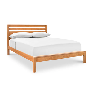 Wholesale Contemporary Solid Wood <b>Bed</b> | Horizontal Slat Headboard <b>Platform</b> <b>Bed</b> <b>Frame</b> - Product Image 4