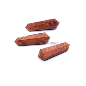 Pierre Semi-Précieuse Artisanat Pêche Aventurine Double Point Terminé pour la Méditation et la Guérison - Product Image 1