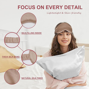 100% Mulberry Silk Luxury Travel Sleep <b>Eye</b> <b>Masks</b> With Storage Bag 19mm Silk Blindfold <b>Masks</b> Knitted Soft Fabric <b>Eye</b> <b>Masks</b> - Product Image 5