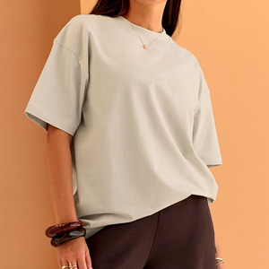 Women's High Quality Organic Cotton Casual <b>Athletic</b> Yoga Running T-Shirts Short Sleeve Jersey Crew Neck Loose Summer - Product Image 5