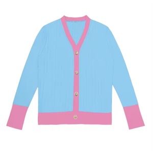 เสื้อคาร์ดิแกนคอวี ZETA แบบยูนิเซ็กซ์  โลโก้สั่งทำได้  ผ้าโพลีเอสเตอร์/คอตตอน  ถักลายริบ  สีตัดกัน  สวมใส่สบาย  เหมาะสำหรับฤดูหนาว - Product Image 6