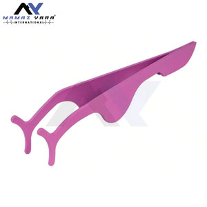 Applicateur de cils - Outil applicateur en acier inoxydable, pince à épiler pour extensions de cils, pince à retirer les faux cils - Violet - Product Image 5