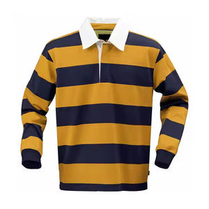 Chemises de rugby classiques à manches longues en polyester et coton, logo brodé personnalisé, vêtements d'équipe old school, football pour chemises de rugby - Product Image 4