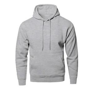 100% Cotton Usa Size Fleece Hoodie High Quality Pullover Custom logo Embroidery and Printing Men's Plain Heather Grey Hoodies - Product Image 4