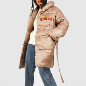 Chaquetas largas para mujer, ultra cálidas e impermeables, chaqueta acolchada extralarga de invierno para mujer con capucha y relleno de poliéster - Product Image 1
