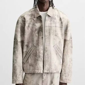 Chaqueta de mezclilla casual sólida para hombre Sophia 2023, impermeable, con cuello alto, botones de cuerno, teñida con hilo, estilo motociclista y safari, para invierno. - Product Image 1