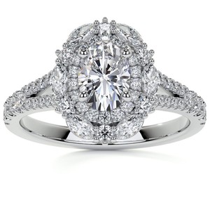 Moissanite Oval Cut Prong Set <b>Solitaire</b> Engagement <b>Ring</b> 925 Sterling <b>Silver</b> Luxury Bridal Wedding Anniversary Gift - Product Image 1