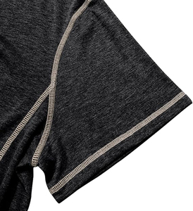Camiseta Henley para Hombre, Manga Corta, Corte Ajustado, Cuello en V, Ribete en Contraste, Informal, Tejida, 100% Algodón, Color Sólido, Uso Diario - Product Image 5