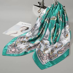 Elegant 100% <b>Silk</b> Satin Square Scarf for Women All Seasons Casual Multi-Functional Fashion Accessory - Product Image 2