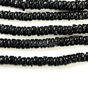 Cuentas Heishi de ónix negro natural, cuentas lisas de ónix negro de 6 mm, cuentas planas de ónix negro, cuentas de piedras preciosas negras para la fabricación de joyas - Product Image 4
