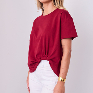 T-shirt décontracté pour femme de haute qualité, écologique, respirant, brodé, col rond, manches courtes, pour l'été - Product Image 6