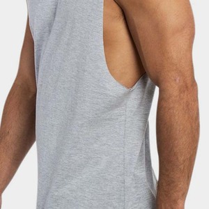 เสื้อกล้ามผู้ชายสีเทา คอกลม แบบลำลอง ผ้าถัก สีพื้น ผ้าฝ้าย 100% - Product Image 5