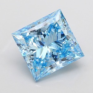 Diamant bleu fantaisie de 7,30 carats, taille princesse, pureté VS2, certifié, diamant bleu de luxe - Product Image 1