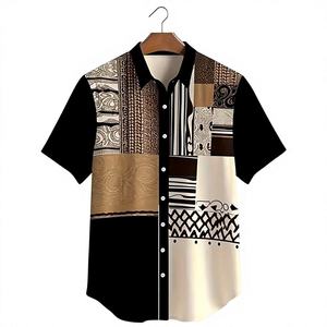 Chemise décontractée unisexe à manches courtes de haute qualité, respirante, confortable, design unique, anti-plis, en polyester/coton - Product Image 3