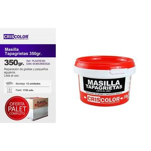 Criscolor Masilla Tapagrietas 350gr Pronta all'Uso per Riparazione di Crepe e Fori - Product Image 1