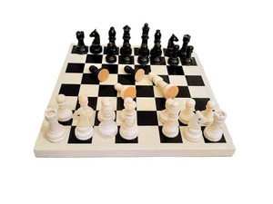 Handcrafted Organic Material Portable <b>Square</b> Bone Inlay Chess <b>Set</b> Carved Board Game Pieces Animal Style Geometric Decor Gift - Product Image 3