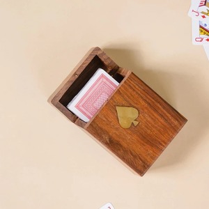 Wood Playing <b>Card</b> <b>Box</b> Customizable Solid Wood Desktop <b>Card</b> Display Stand Personalized Wood Playing <b>Card</b> Holder - Product Image 5
