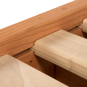 Cadre de lit plateforme minimaliste en bois massif sans tête de lit |   Sommier en bois de manguier naturel de style japonais - Product Image 2