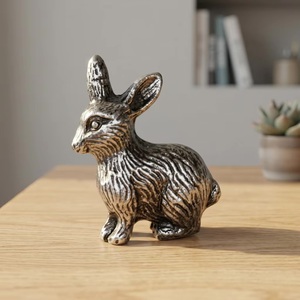 Antique Silver Cast Iron Rabbit Door <b>Knobs</b> & Drawer Pull Handle <b>for</b> Kitchen Bedroom <b>Dresser</b> Bathroom Hotel Furnishing - Product Image 3