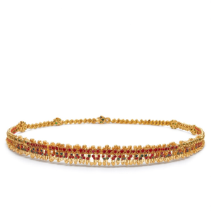 Nova Mart Gold Plated Alloy Oxidized Polish Casual Regular Length <b>Waist</b> Belt for Women Fashion Body <b>Jewelry</b> Ottiyanam - Product Image 2