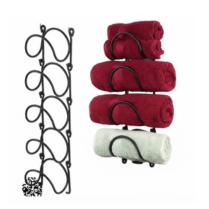 Luxury Modern Wall Mounted Rose Gold <b>Towel</b> <b>Rack</b> 3-Tier Space-Saving Metal Holder For Rolled Bath <b>Towels</b> Minimalist Bathroom - Product Image 6