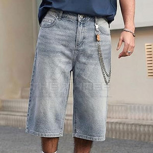 Pantalones Cortos de Mezclilla para Hombre, Diseño Moderno, Textura Suave, Diseño Inteligente, Comodidad Relajada, 100% Algodón, Casual, Ecológico - Product Image 3