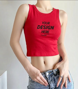 เสื้อกล้ามผู้หญิงแบบมีซิป รุ่นเรียบง่าย ระบายอากาศได้ดี ผ้าฝ้าย 100% สไตล์ลำลอง สตรีทแวร์ สำหรับฤดูร้อน ตกแต่งด้วยตัวอักษรแบบรีเวท - Product Image 2