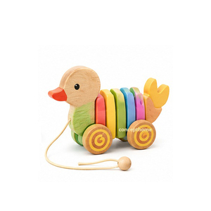 Jouet dinosaure en bois à tirer avec perles colorées, écologique, pour tout-petits - Product Image 4