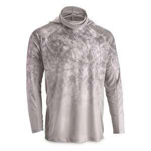 Chemise de pêche pour homme à manches longues, à capuche, avec trous pour les pouces, en polyester à séchage rapide, protection UV UPF 50, logo sublimé sur mesure. - Product Image 3