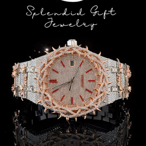 นาฬิกาข้อมือผู้ชายแบรนด์ดังขายดี ชุบทอง สแตนเลสสตีล ประดับเพชรเต็มเรือน กันน้ำ หรูหรา ระบบควอตซ์ - Product Image 1