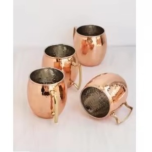 Tazas de Cobre Vintage Lisas con Asa de Latón, Tazas de Cerveza Antiguas, Moscow Mule, Accesorios Personalizados para Hotel y Hogar, Historia Ayurvédica - Product Image 4