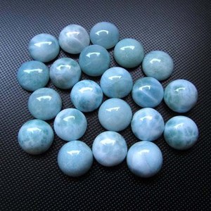 Larimar naturel cabochon rond, pierre précieuse en vrac, minéral bleu pour la fabrication de bijoux fins, pendentifs, bagues, vente en gros, tiers - Product Image 6