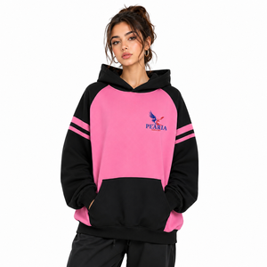 Color Block Men's Front Custom Logo Heavyweight Fleece Polyester Hooded <b>Raglan</b> Sleeve Pullover Hoodie Quick Dry Winter - Product Image 1