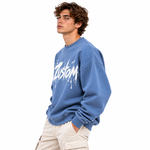 Sudadera con cuello redondo estampada unisex al por mayor, con logotipo personalizado, gráfico, OEM, ODM, ropa de invierno, proveedor de sudaderas con capucha. - Product Image 2