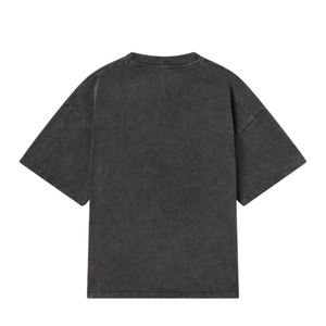 T-shirt en coton noir surdimensionné pour homme Pak Muntaha Impex, col rond, manches courtes, logo imprimé sur le devant, jersey tricoté, style décontracté - Product Image 2