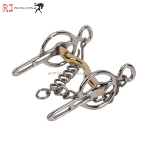 บิตม้า RJ INTERNATIONAL สแตนเลสสตีล พร้อมสายโซ่ที่ปากม้า ประดับทองตรงกลาง - Product Image 4